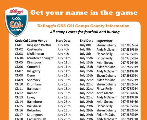 Kelloggs GAA Cúl Camps 2016