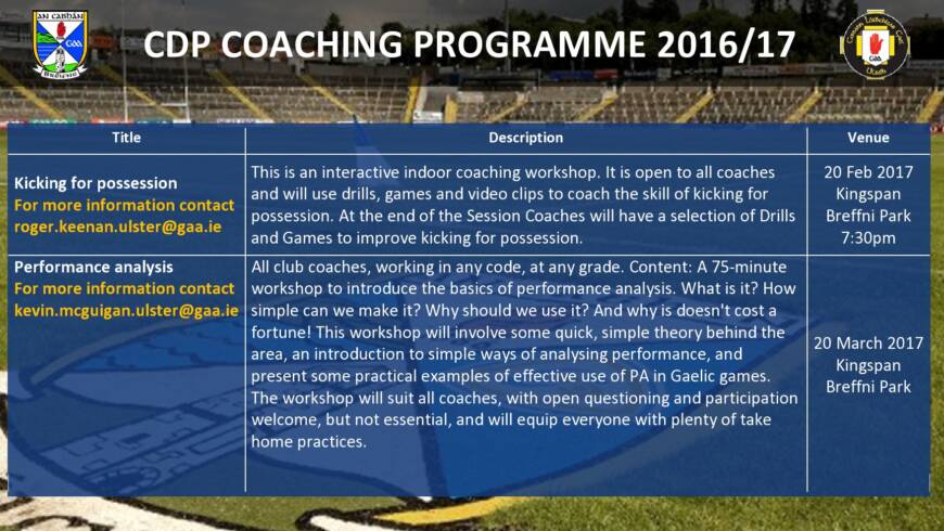 Coach Development Programme 2016/17