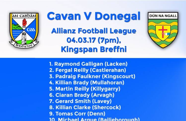 Senior Panel announced to play Donegal