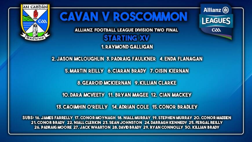 Team News: Panel named to play Roscommon