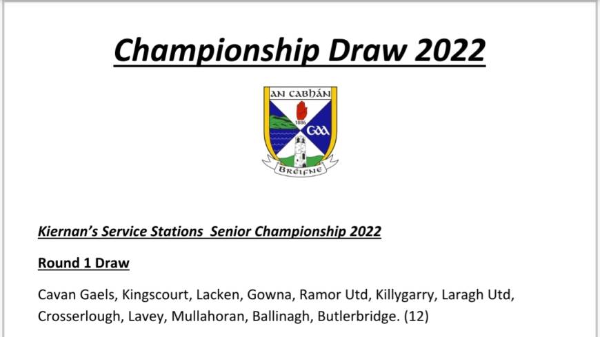 Cavan GAA Championship’s Draw for Round 1