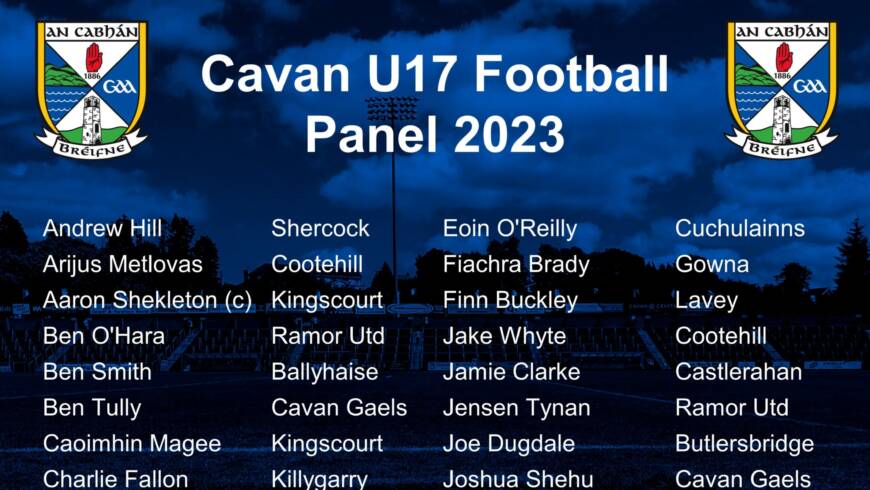 Cavan GAA U17 Football Panel 2023