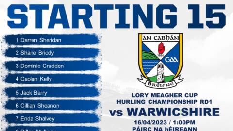 Lory Meagher Rd 1 Team v Warwickshire