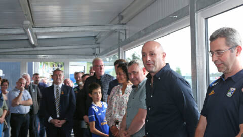 Invited guests and supporters at the opening of the accessibility area in Kingspan Breffni before the Cavan V Dublin game.